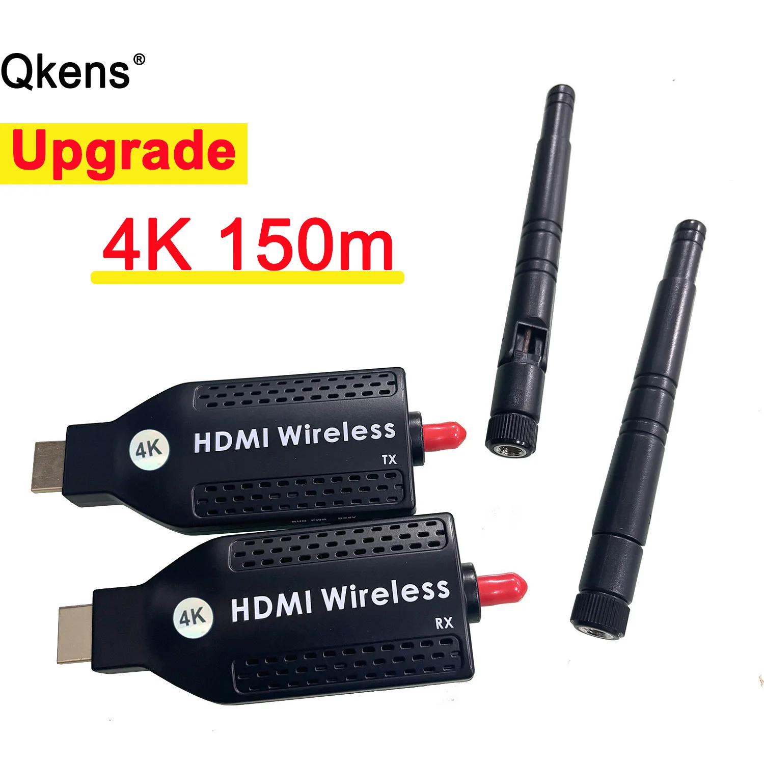 Transmitter dan Receiver Video HDMI Nirkabel 150m 1080p 4K, Extender TV Stick Dongle Adapter untuk PC, Kamera, Laptop ke Monitor TV