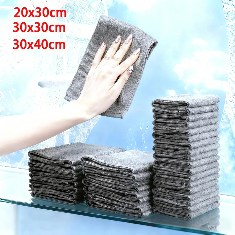 

Wholesale Thickened Towel Kitchen Clean Tool No Trace Reusable Microfiber Washing Rag Car Window Glass Wipe Magic Cleaning Cloth
