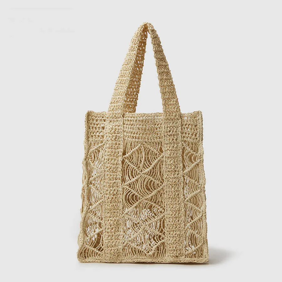 

Summer Hollowed Out Hand-woven Handbag 2023 Seaside Resort Straw Large Capacity Underarm Bag