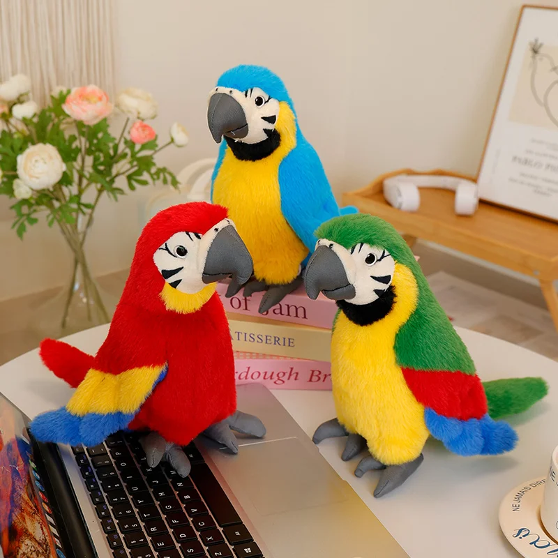 24CM Simulierte Papagei Plüsch Spielzeug Weiche Angefüllte Cartoon Tier Vogel Puppe Nette Sittiche Puppe Beschwichtigen Geschenke – Detail 16