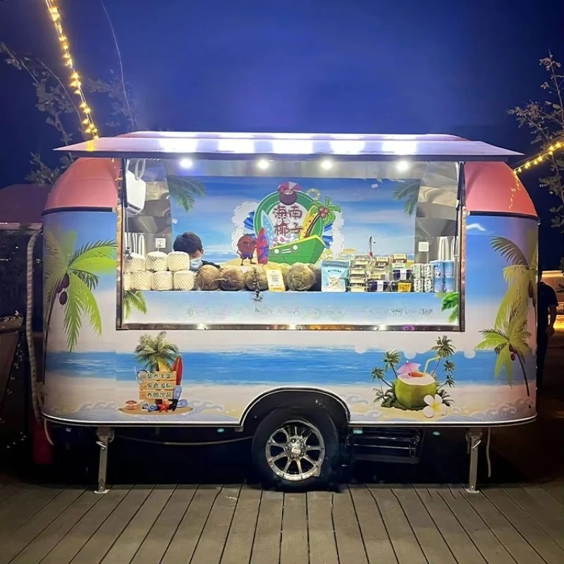 Fulai Carritos De Comidas, barra De jugo móvil, crepé, hamburguesa, remolque De comida, Churros móviles, panadería, camión De comida, restaurante totalmente equipado