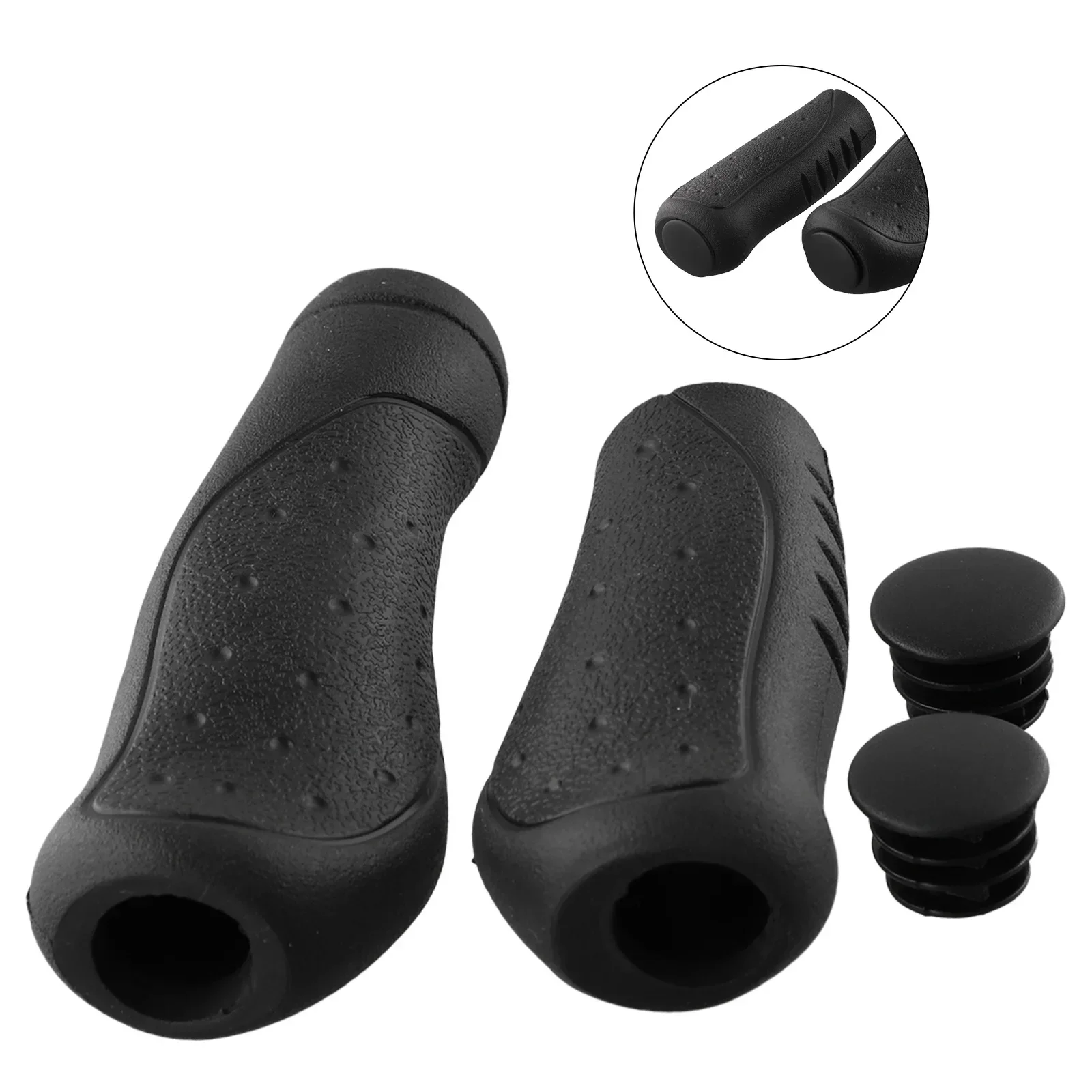 1Pair MTB Folding Bikes Handlebar Grip Long/Short Shift Black Handle Grips Mountain Bicycle Outdoor Riding Practical Accessories