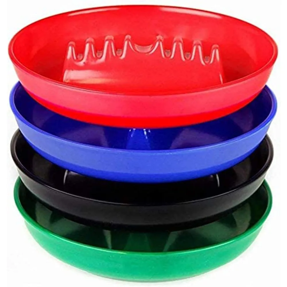 

4-Pack Colorful Round Plastic Ashtrays, Cigarette & Cigar, Indoor/Outdoor Use.
