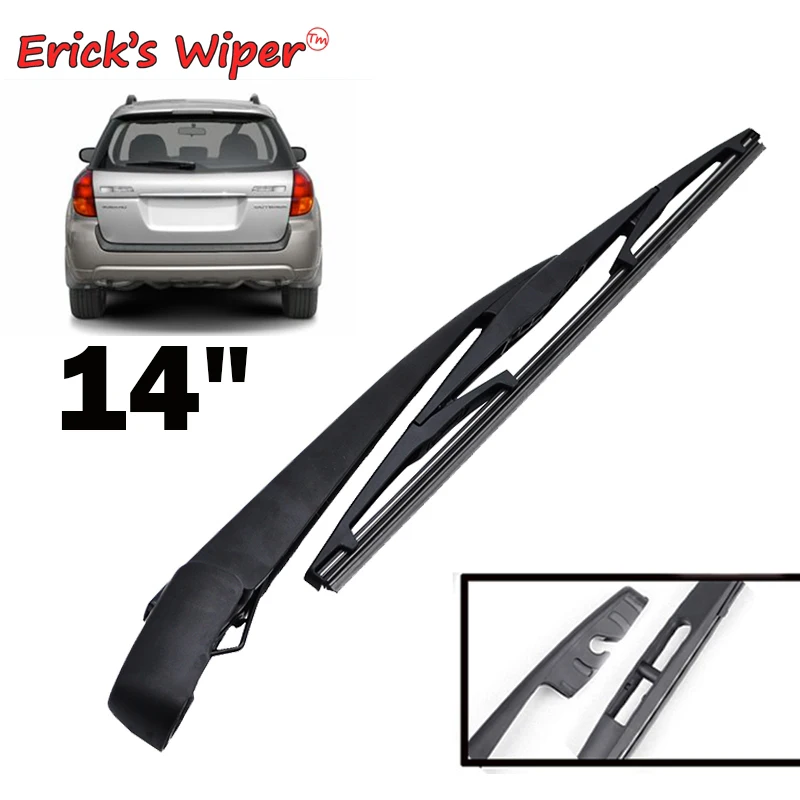

Erick's Wiper 14" Rear Wiper Blade & Arm Set For Subaru Outback MK3 BL BP 2005 - 2009 Windshield Windscreen Tailgate Window