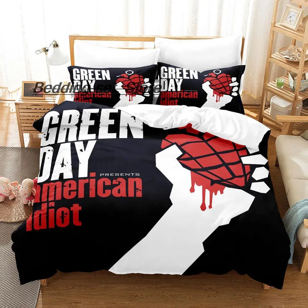 Green Day ' AMERICAN IDIOT Bedding Set Single Twin Full Queen King Size Bed Set Aldult Kid Bedroom Duvetcover Sets Bed Sheet Set