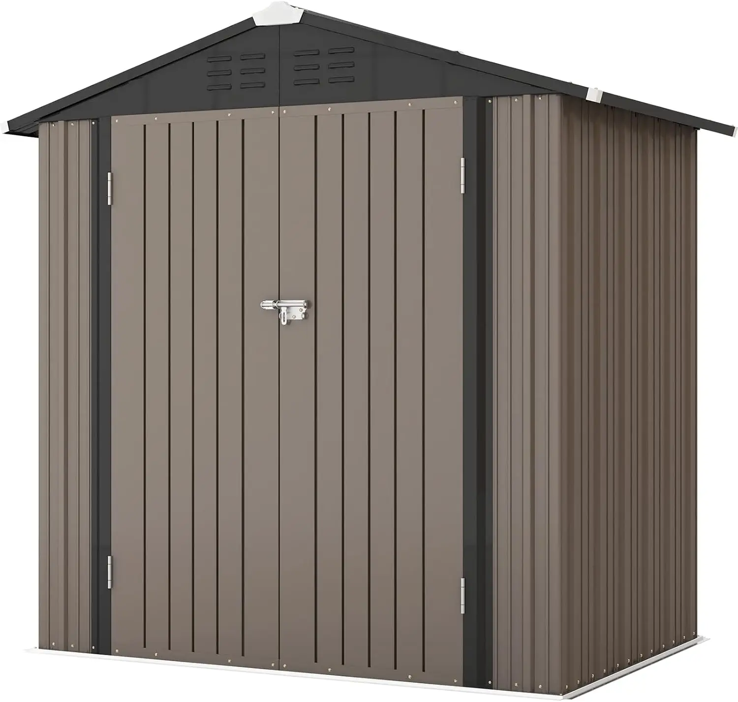 USA 6x4 FT Outdoor Storage Shed, Garden Tool Storage Shed w/ Sloping Roof and Double Lockable Door, Outdoor Shed for Garden