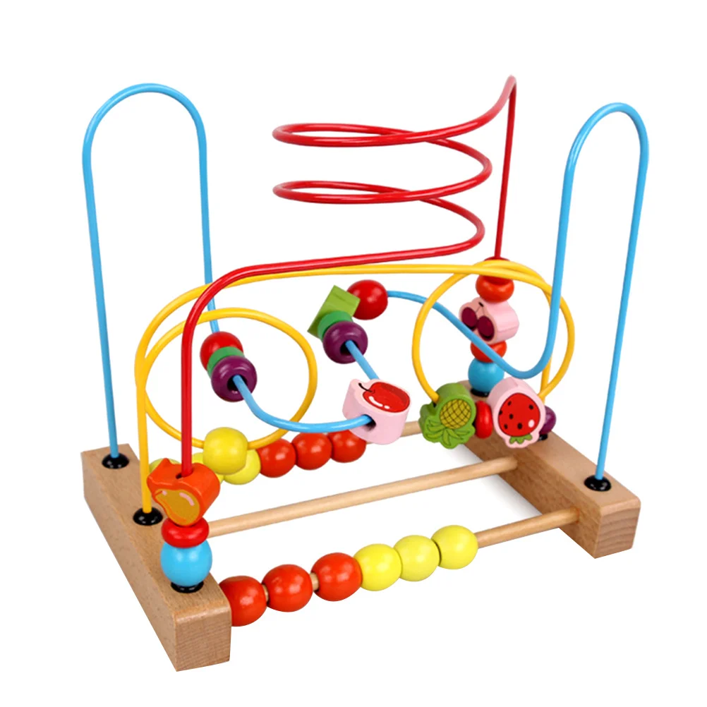 Holz um Perlen Cartoon Obst Form bunte pädagogische Abacus Zählen Aktivität Spiel für Kinder Kinder um Perlen Spielzeug