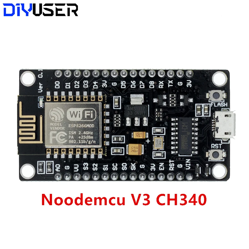 DIYUSER Wireless Module CH340/CP2102/CH9102X NodeMcu V3 V2 Lua WIFI Internet of Things Development Board Based ESP8266 ESP-12E