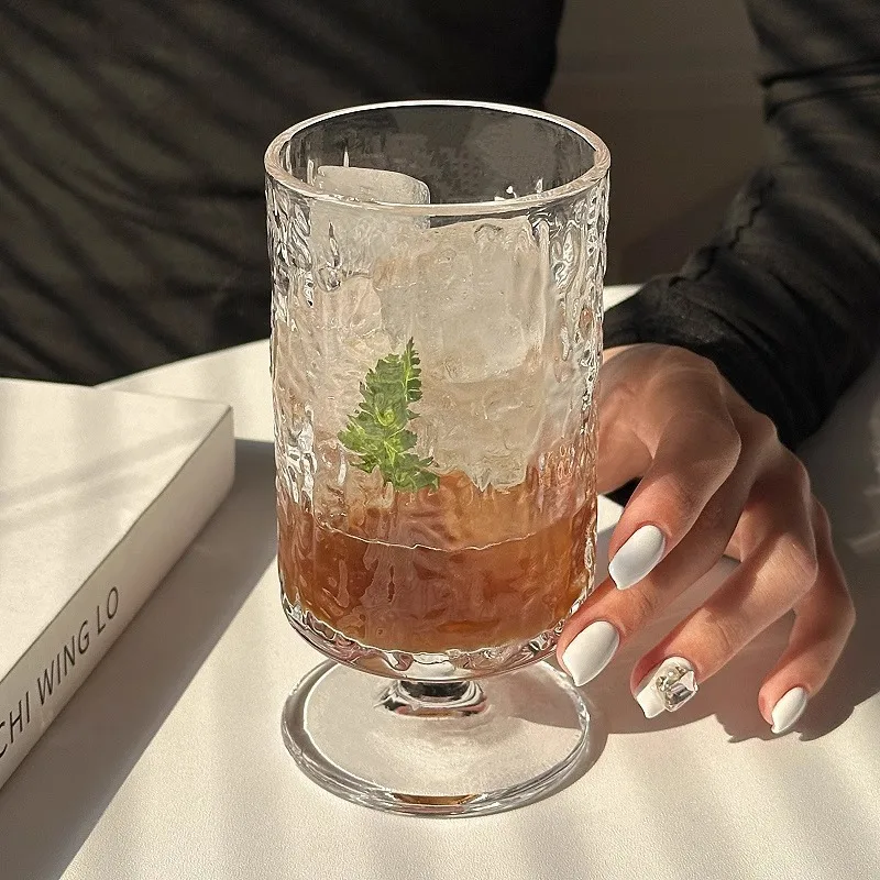 Juice Glass Cup, Household Tree Patterned Straight Tube, Coffee Juice Beverage Cup, Fruit Tea Sparkling Water Cup, Cocktail Cup