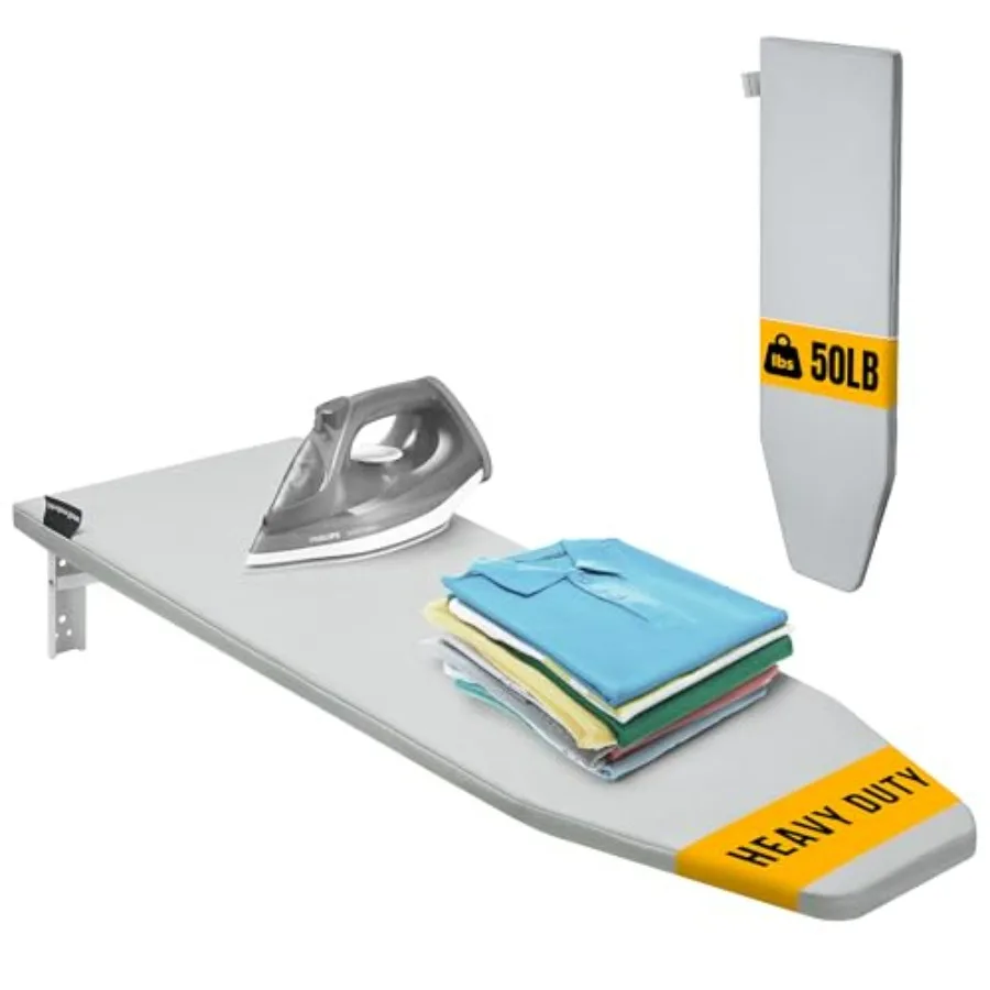 

Wall Mounted Ironing Board - Fold Out Ironing Board Wall Mount with Removable Cover - Foldable Compact - Foldable - for Laundry
