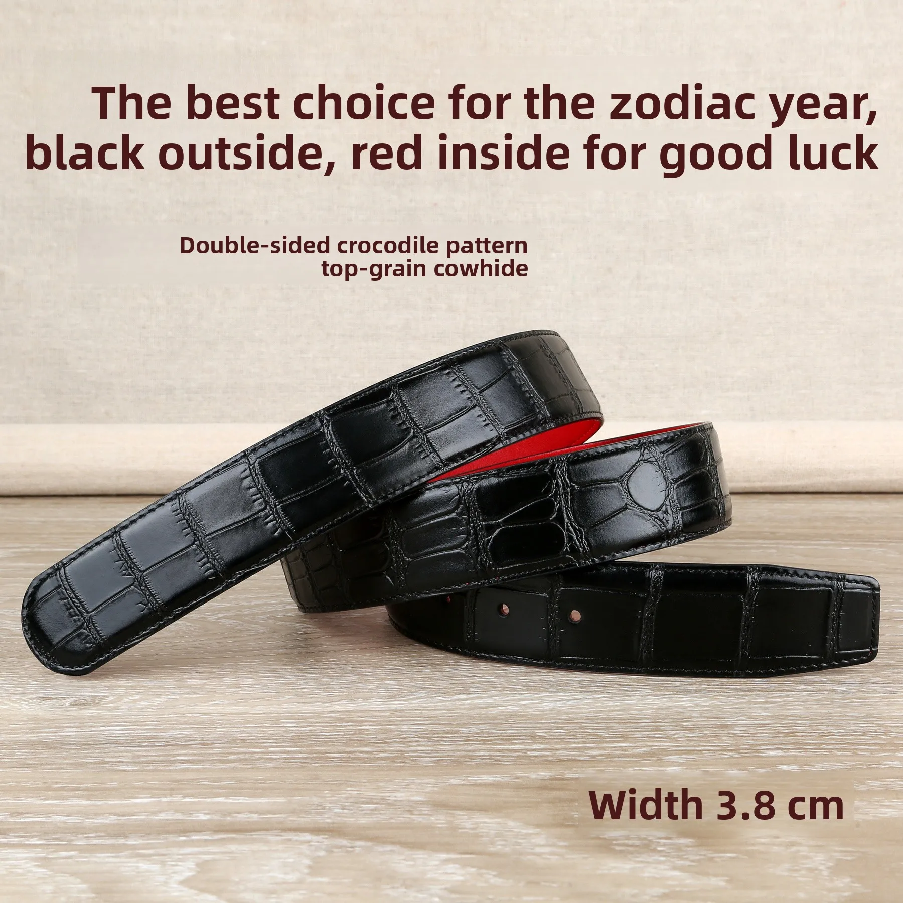 genuine-leather-belt-men's-year-of-birth-no-head-design-round-head-bla-outside-red-inside-crocodile-patterned-belt