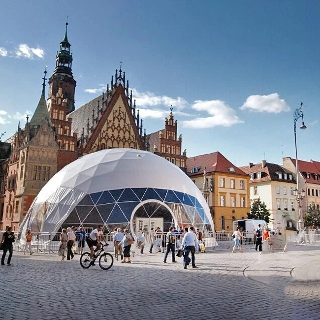 6m-10m Spherical Geodesic Dome Tent Igloo Glamping with Bathroom Loft Stove Wood Floor and Transparent Roof for Events