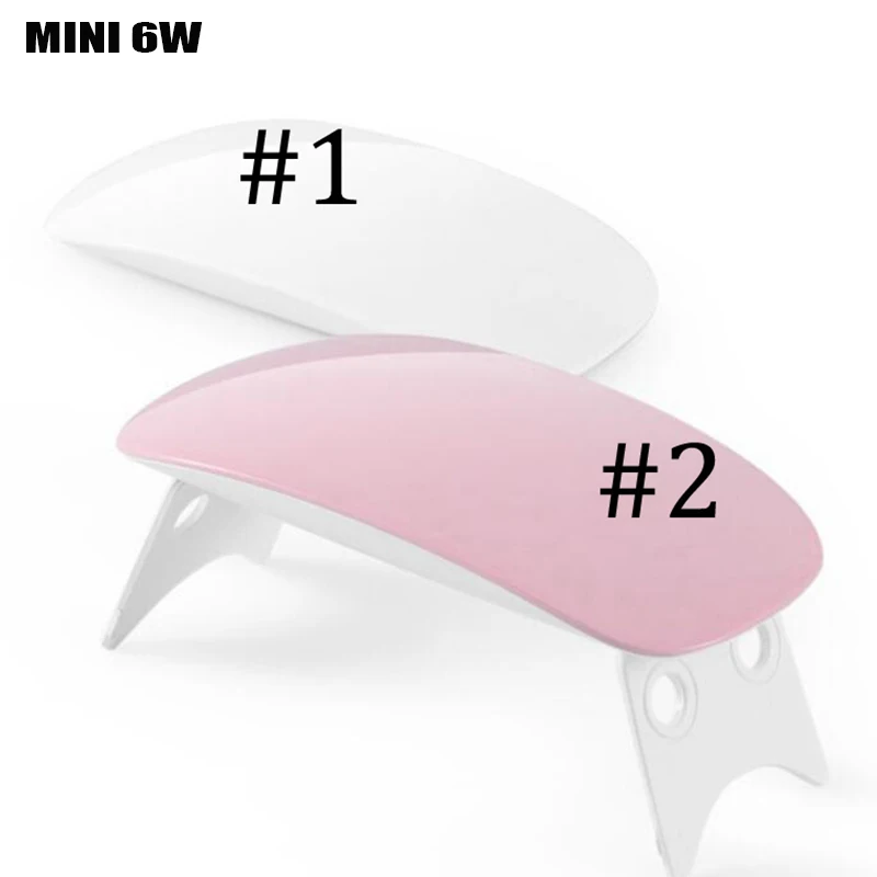 6W MINI Nail Art Machine LED Nail Gel Curing Lamp Light For Gel Polish Dryer 6Leds UV Nail Dryers Manicure Nail Art Tool 45,60S