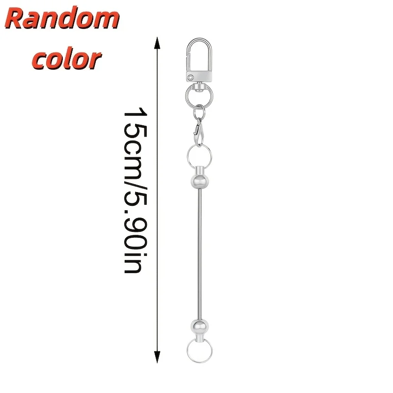 18pcs Blank Mens Key Rings Bulk Beaded Key Fobs DIY Keychains For Handmade Craft Gifts Accessories Random Colors