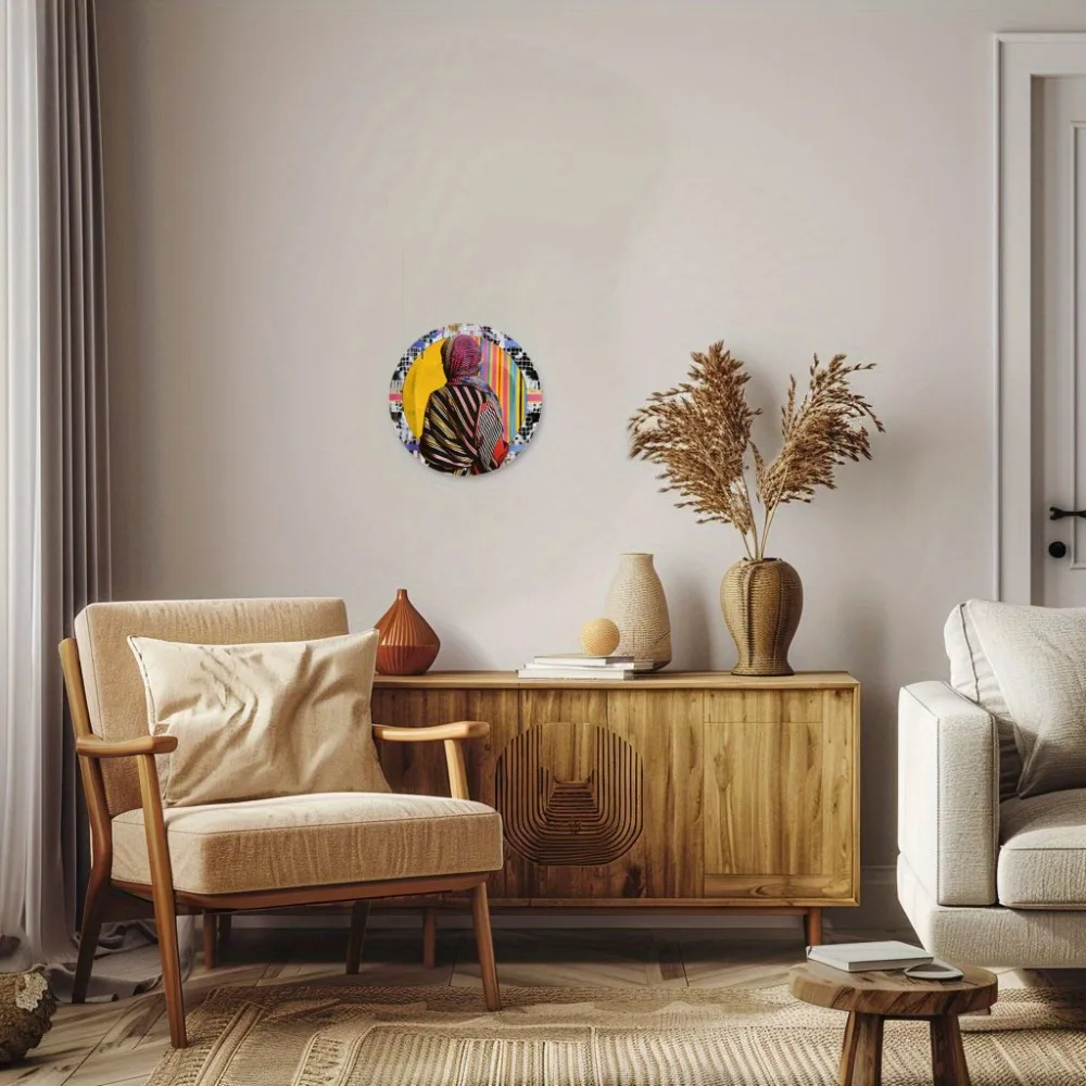 CIFBUY Modern Aluminum Wall Art Waterproof Durable Moroccan Floral Portrait Decor for Indoor Outdoor Garden Window Living Room