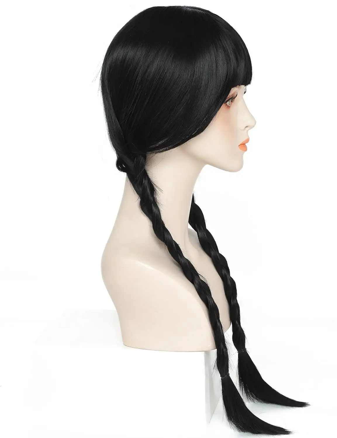 HAnime alloween الباروكات الأربعاء شعر مستعار تأثيري للفتيات اكسسوارات شعر مستعار جديلة لملابس الأميرة واللباس التبعي #5