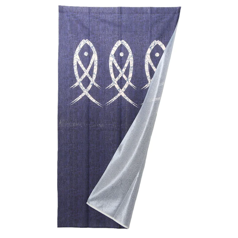 BAAG-Японская занавеска для дверного проема Noren, гобелен с древним персонажем и рыбой для украшения дома, синий 33X59 дюймов