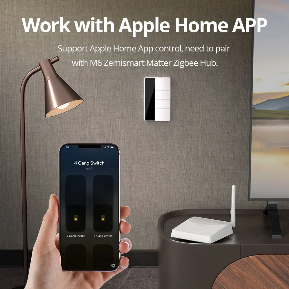 Zigbee diy nome interruptor grande botão de pressão trabalho com tela tuya interruptor de luz parede inteligente alexa google casa controle voz