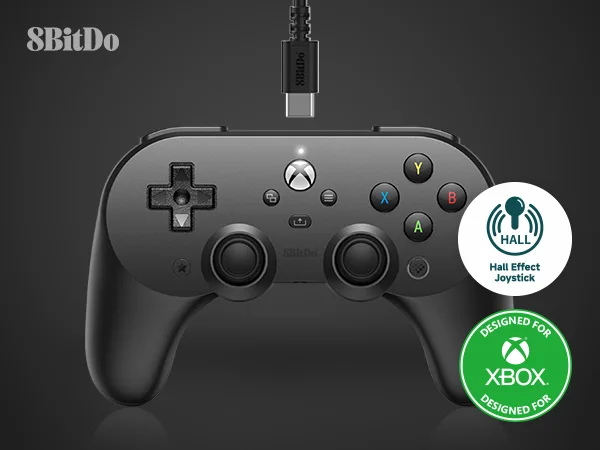 8bitdo Pro 2 Gamepad USD cablato è arrivato Controller con Joystick effetto Hall per Xbox Series X,Xbox Series S, Xbox One e PC Windows