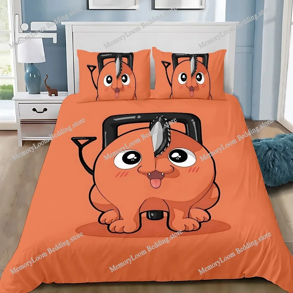 

Anime Chainsaw Man Duvet Cover Pillowcase Bedding Set Adult Boy Girl Bedroom Decoration Children Gift Single Double Large Size