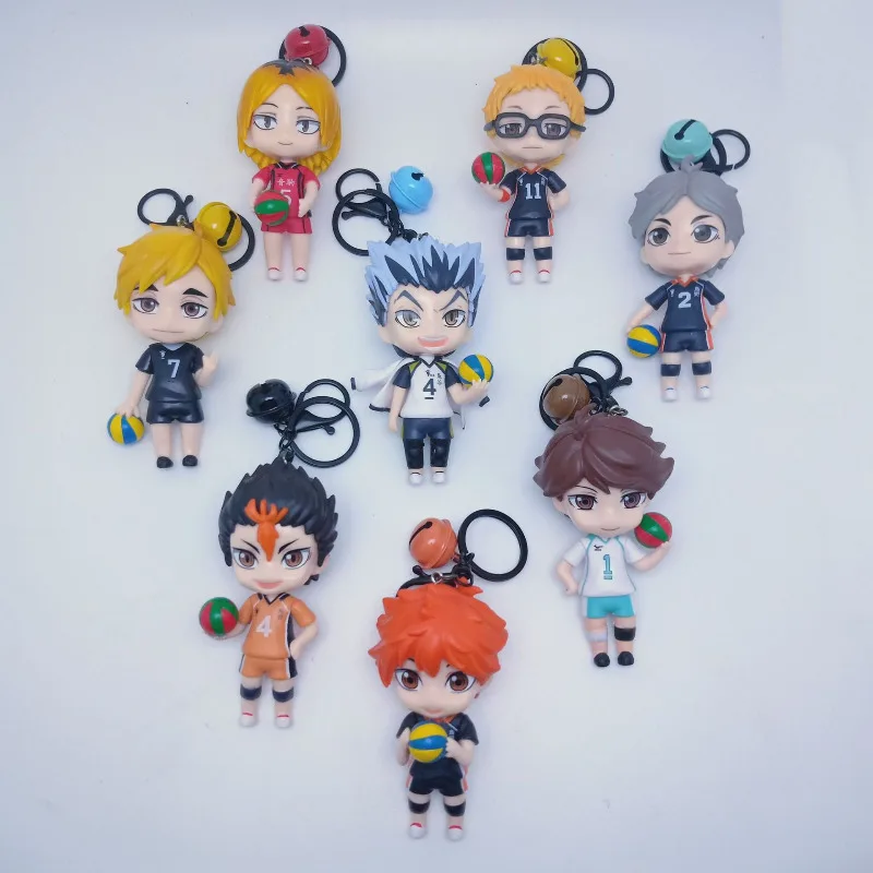 1 pièce de couleur aléatoire Haikyu!! Porte-clés en PVC 10CM, accessoire de Cosplay Anime, figurine d'action décorative mignonne