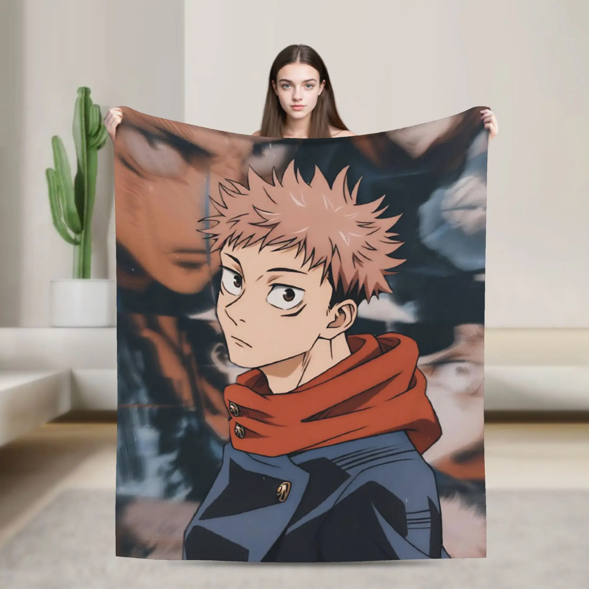 Itadori Yuji Blanket Super Soft Warm  JJK Anime  Throw Blankets for Living Room 50x60 Inches Multiple Sizes Throws And Blankets