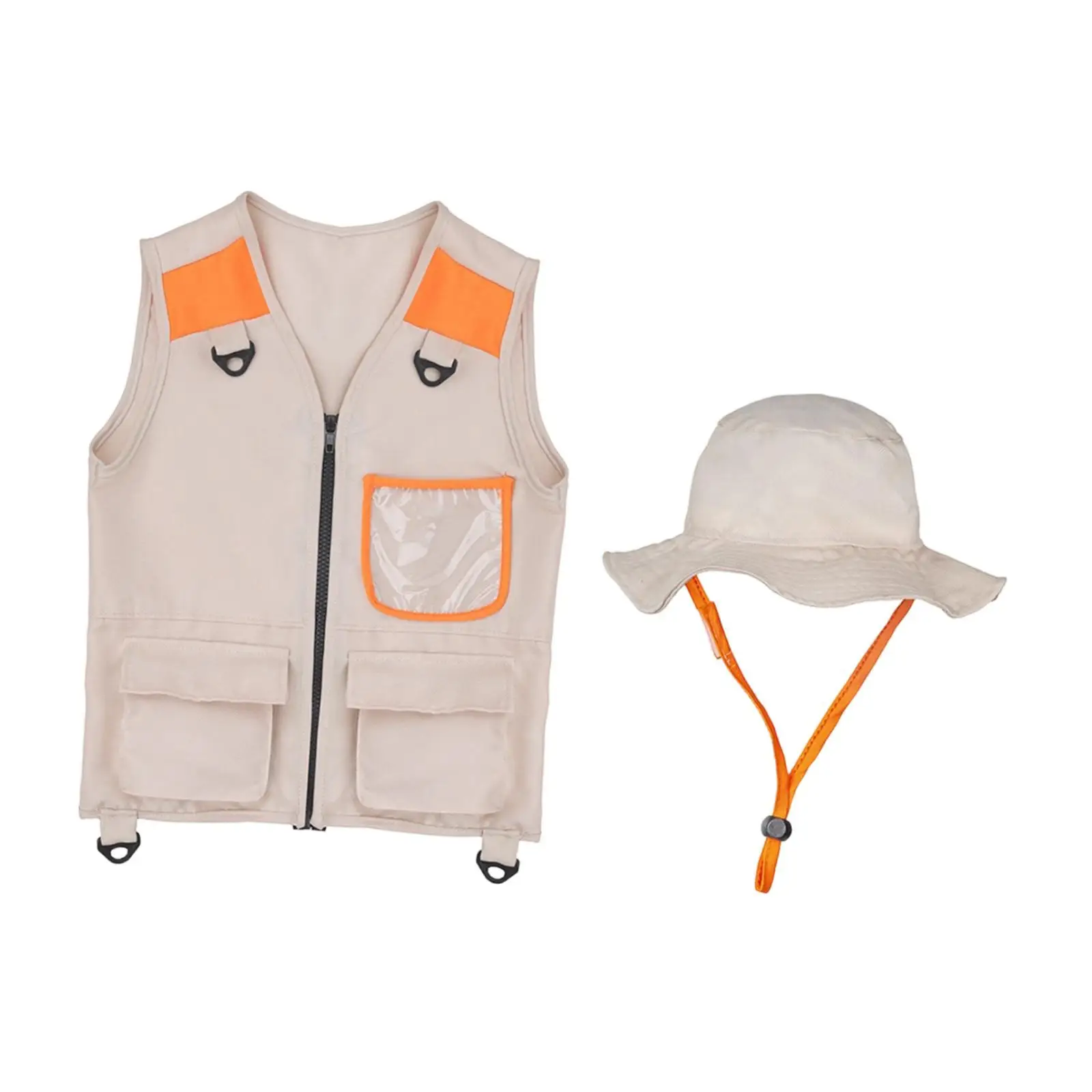 Children's Explorer Costume: Vest And Hat, Camping Outfit, Fishing Game, Outdoor Adventure.