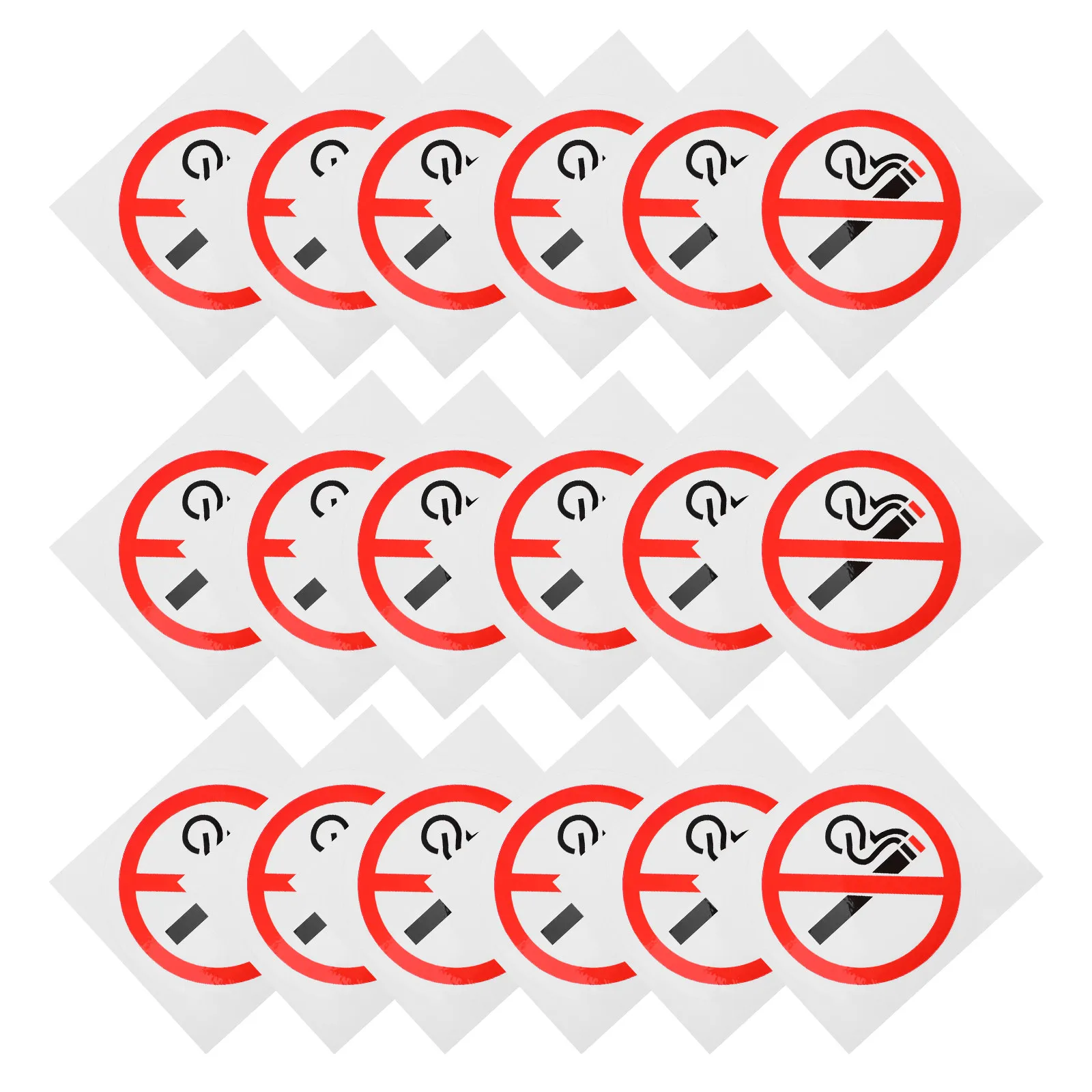 

20Pcs No Smoking Adhesive Stickers Easy Remove Bright Visible Signs Indoor Outdoor Office Restaurant Car Use No Smoking Sign