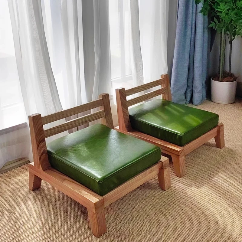 tatami seat cushion backrest bedroom solid wood seat cushion small apartment Japanese room chair solid wood chair seat cushion