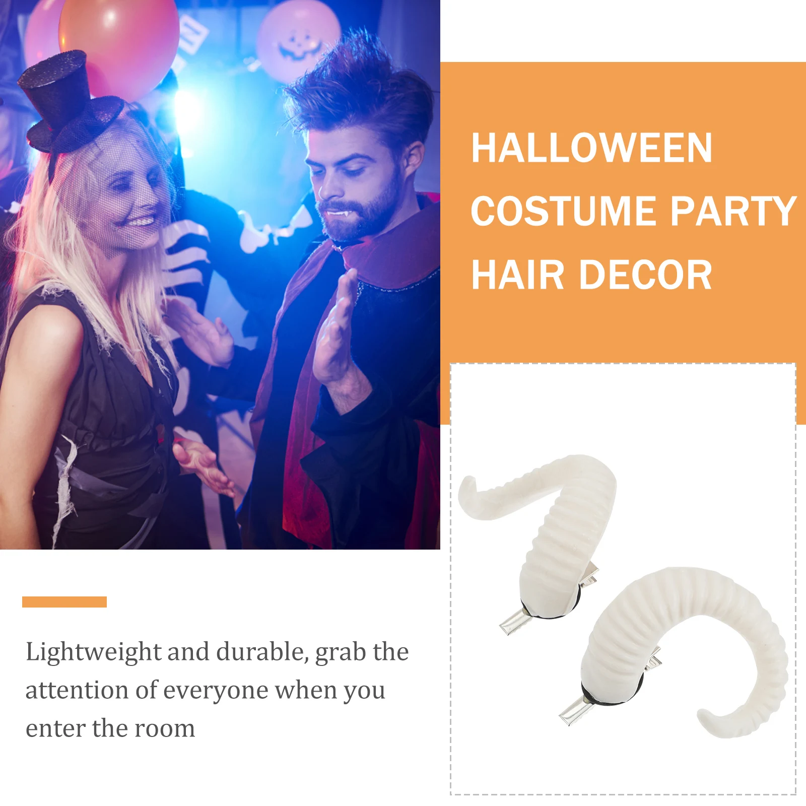 

Claw Hairpin White Horns Furry Clips Accessory Mouton Sheep Halloween Croissant