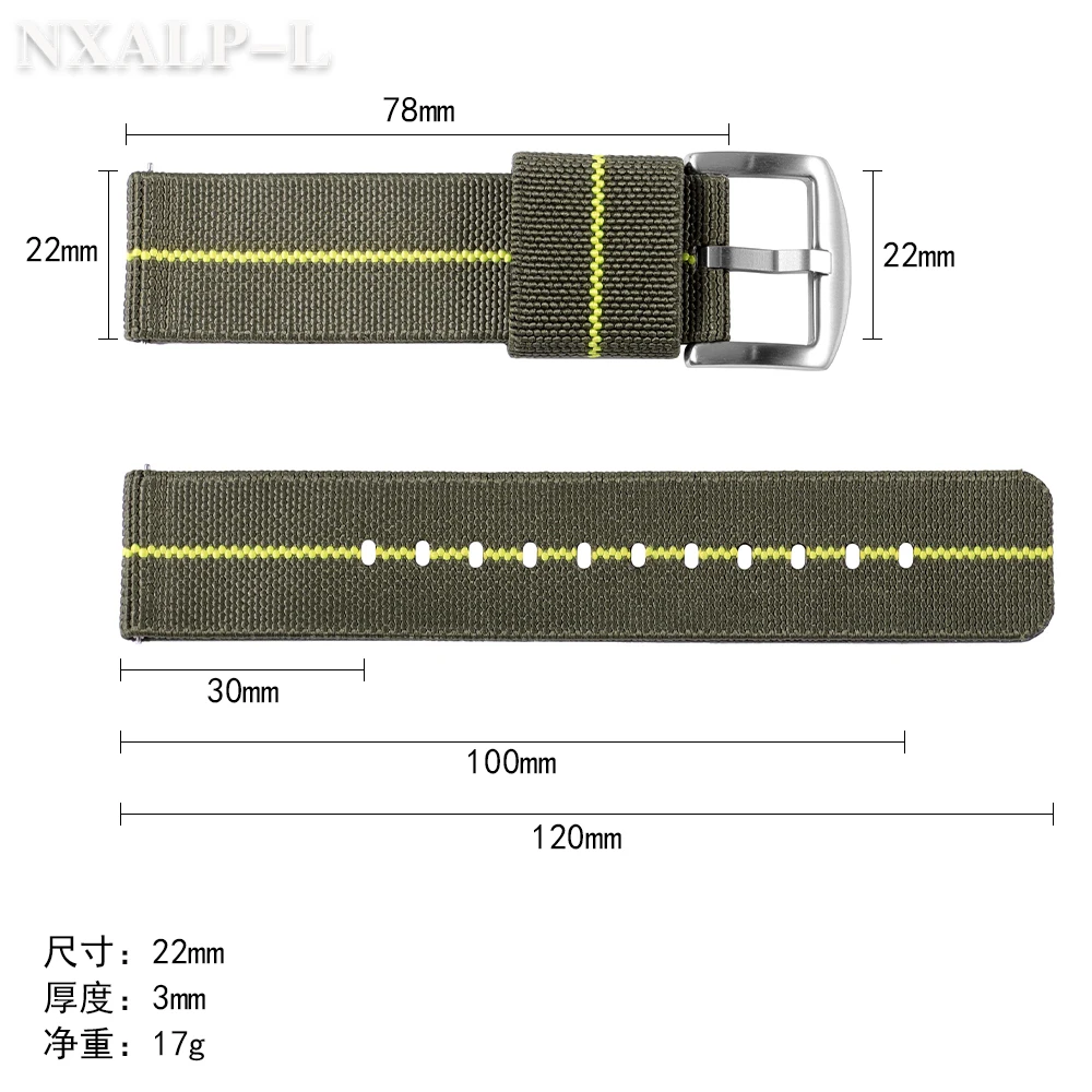 حزام مرن حزام ساعة نيلون 18 مللي متر 20 مللي متر 22 مللي متر 24 مللي متر الجيش المنسوجة ل سايكو معصمه الإفراج السريع العسكرية الرجال الرياضة حزام (استيك) ساعة #6