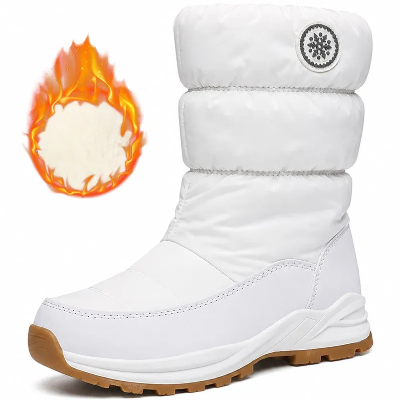 Womens Snow Boots Plush interior Hiking Boots Outdoor Camping Warm Boots Couple Shoes Women Winter Boots Winter Women Shoes