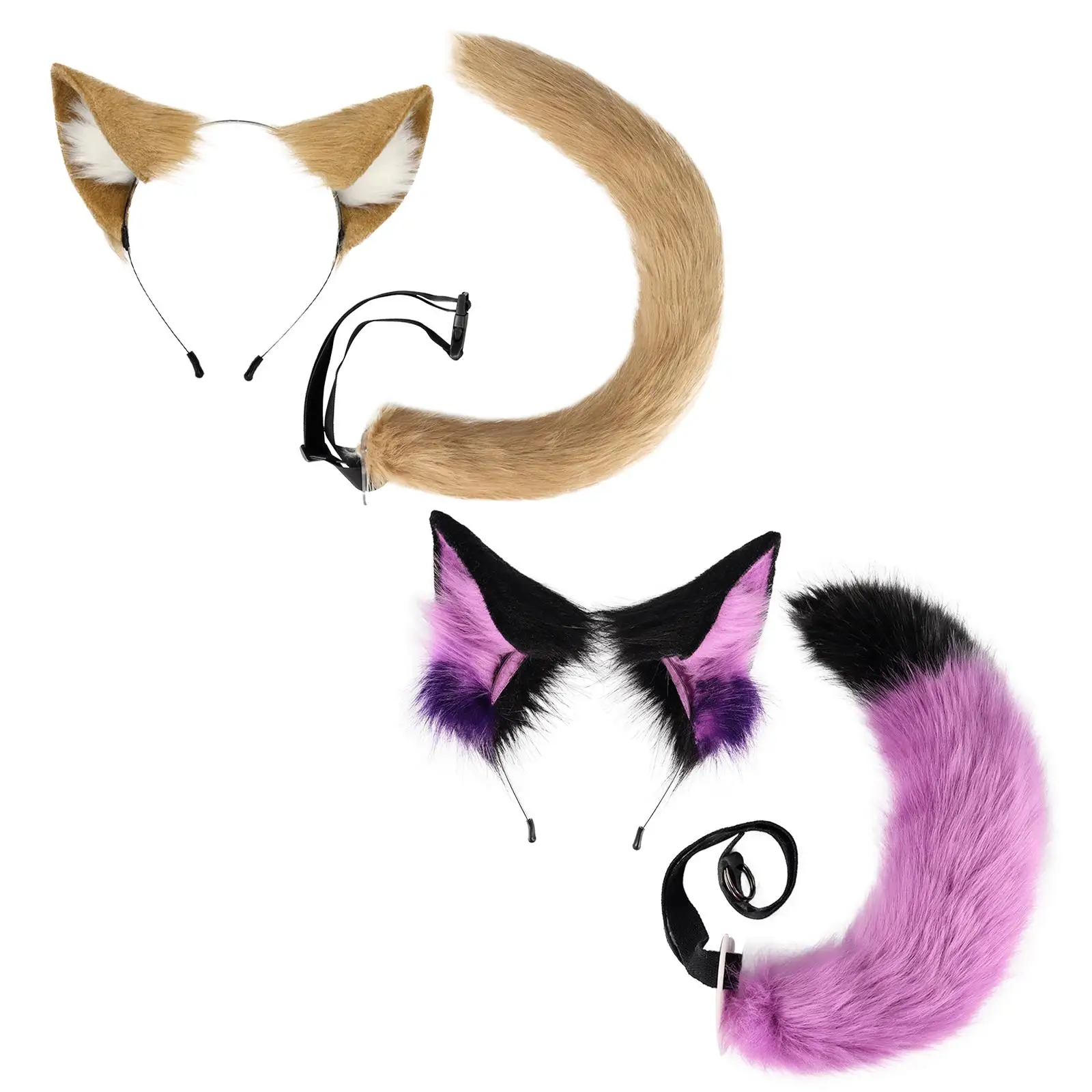 

Animal Ears and Tail Set Cosplay Headband for Carnival Masquerade Halloween