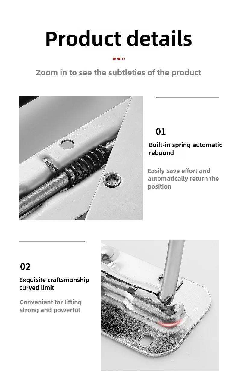 1 Stück Eisen/Stahl Federgriff für Gepäck, Klappbarer Griff für Werkzeugkasten, Beweglicher Ring für Industrieausrüstung und Schränke – Detail 8