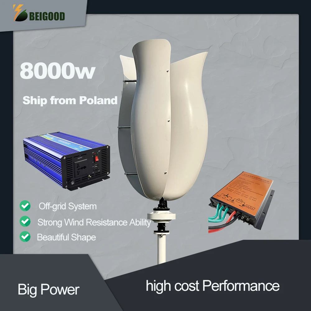 turbina eolica de eixo vertical com controlador gerador vawt pequeno moinho de energia livre com inversor armazem da polonia 5kw 3kw 12v 24v 01