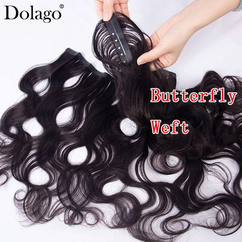 Butterfly Weft Hair Extensions Real Raw Virgin Human Hair  display picture 2