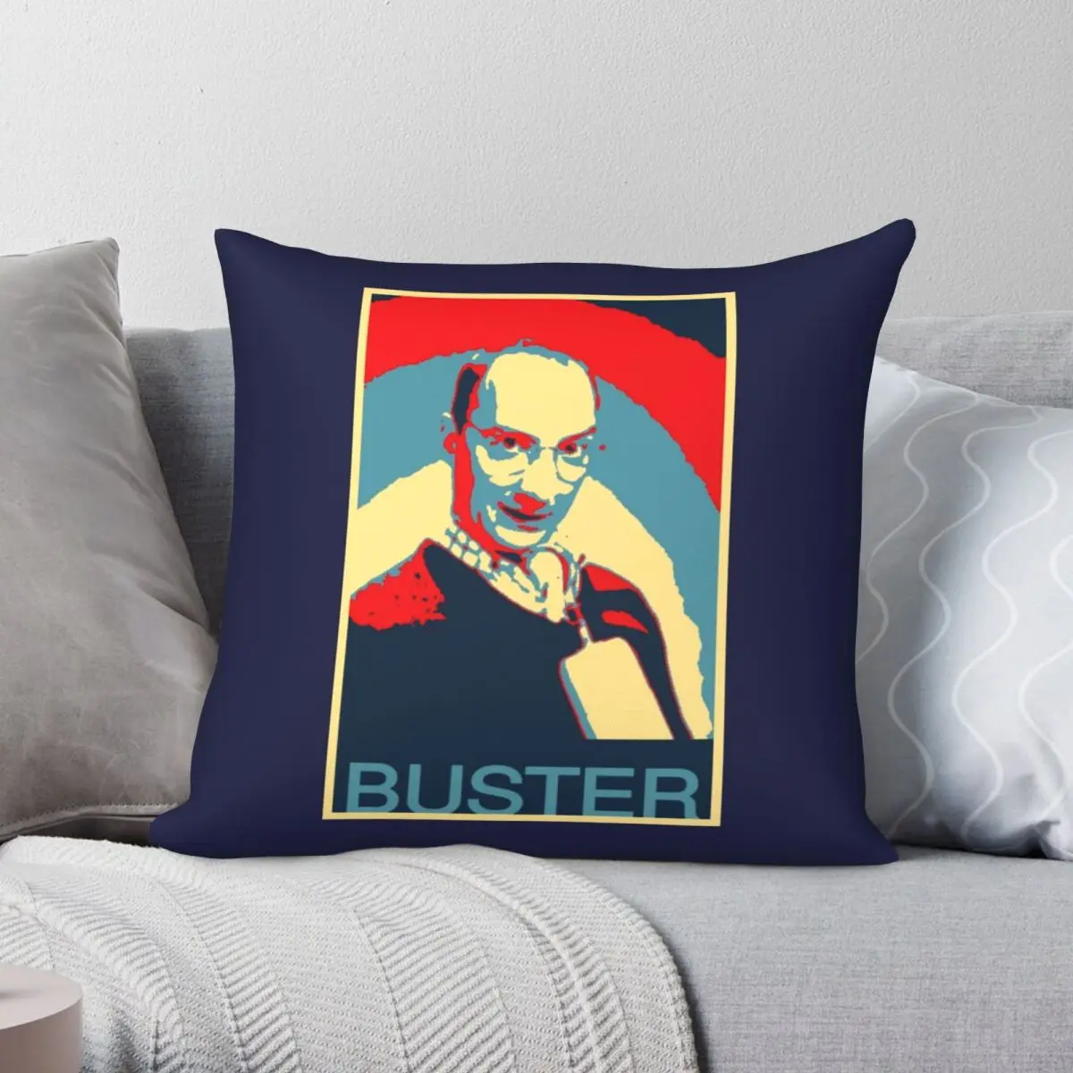 Buster Pillowcase Polyester Linen Velvet Printed Zip Decor Throw Pillow Case Home Cushion Cover