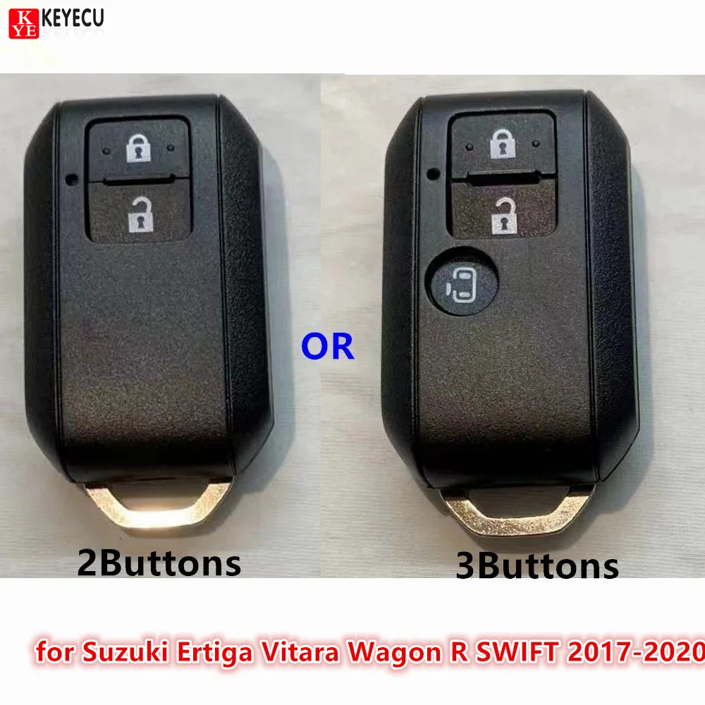 

KEYECU Replacement Smart Card Remote Key Shell Case for Suzuki Ertiga Vitara Wagon R SWIFT 2017-2020 + Uncut Small Blade HU133R