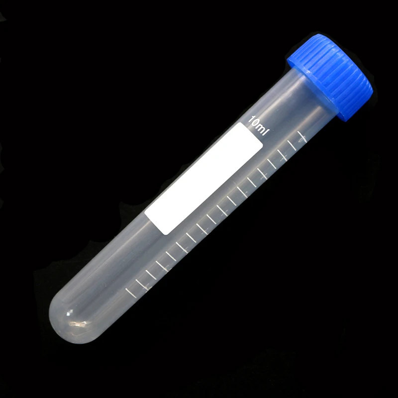 10 Pieces of Science Textbook Laboratory 10ml Screw Cap Container Scheming Test Tube Sample Analysis Reagent Bottle