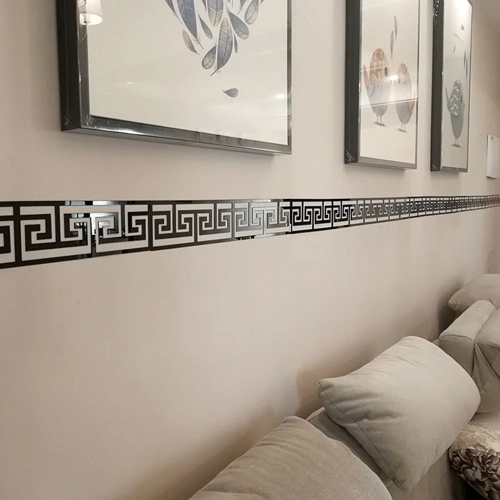 10Pc อะคริลิคกาวสติ๊กเกอร์ติดผนังสำหรับห้องนั่งเล่นห้องนอนขอบมุม Strip Line Wall Decor บ้าน office Decor