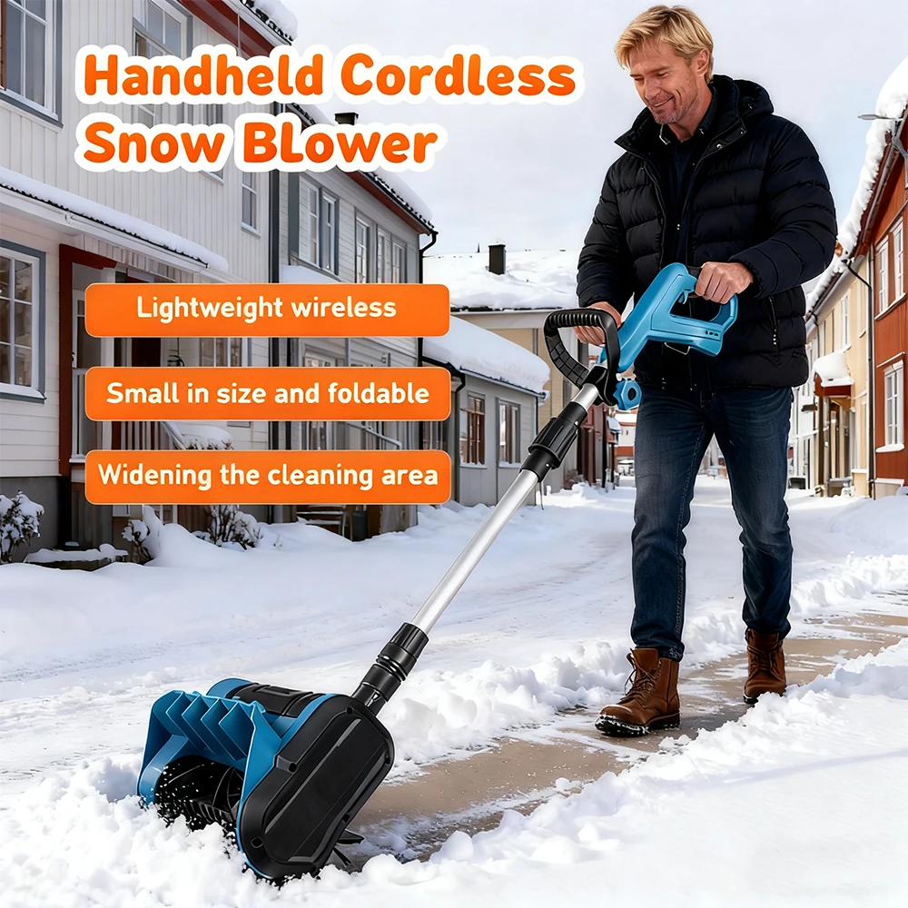 Electric Snow Blower 21V Cordless Lightweight Battery Snow Shovel Snow Remover Snow Clearing Tool for Driveway Sidewalk