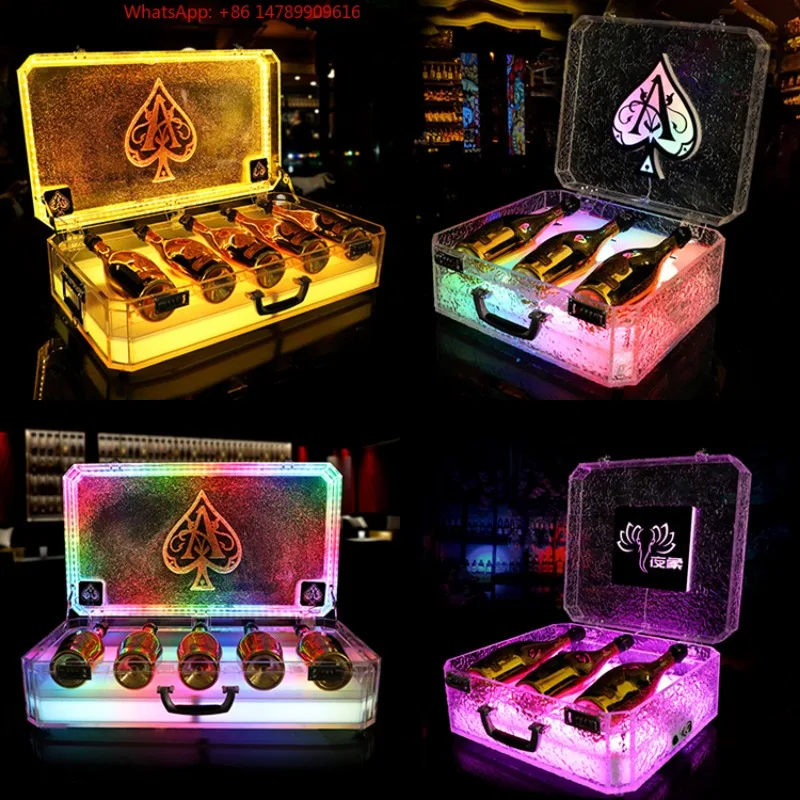 Premium Custom LED Liquor Display StandParty Suppliers Lighted Back Bar LED Light Display Case Champagne Bottle Glorifier Liquor