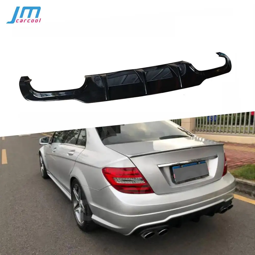 

ABS Carbon Look Rear Bumper Lip Diffuser Fit for Mercedes Benz C Class W204 C63 AMG 2012 2013 2014 Car Accessories