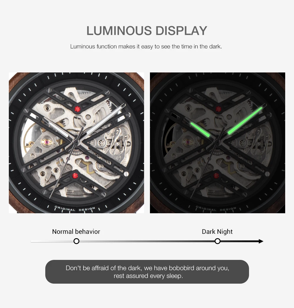 Reloj mecánico automático BOBO BIRD, camiseta nueva, reloj de pulsera de madera para hombres de negocios, relojes grabados personalizados únicos, caja de regalo de Navidad