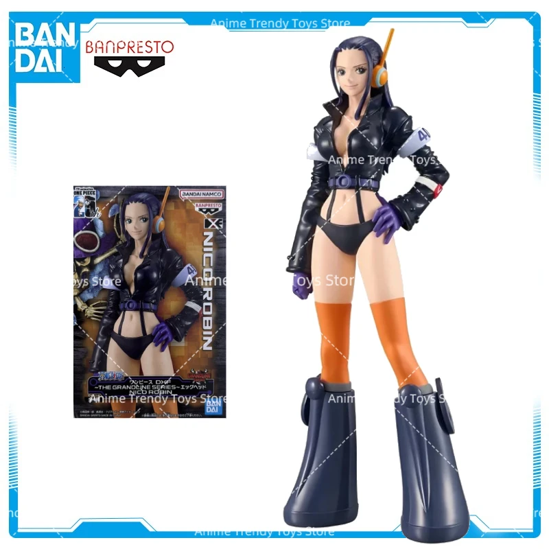 재고 있음 오리지널 반다이 액션 피규어 반프레스토 원피스 DXF 니코로빈 에그헤드 더 그랜드라인 시리즈 애니메이션 모델 장난감 WY