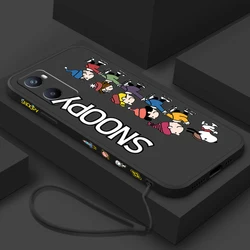 Cartoon Funny S-Snoopys For OPPO F21 A54S A53S A52 A33 A31 A16S A11S A9 A5 A1K A12 AX7 A5 Liquid Left Rope Phone Case