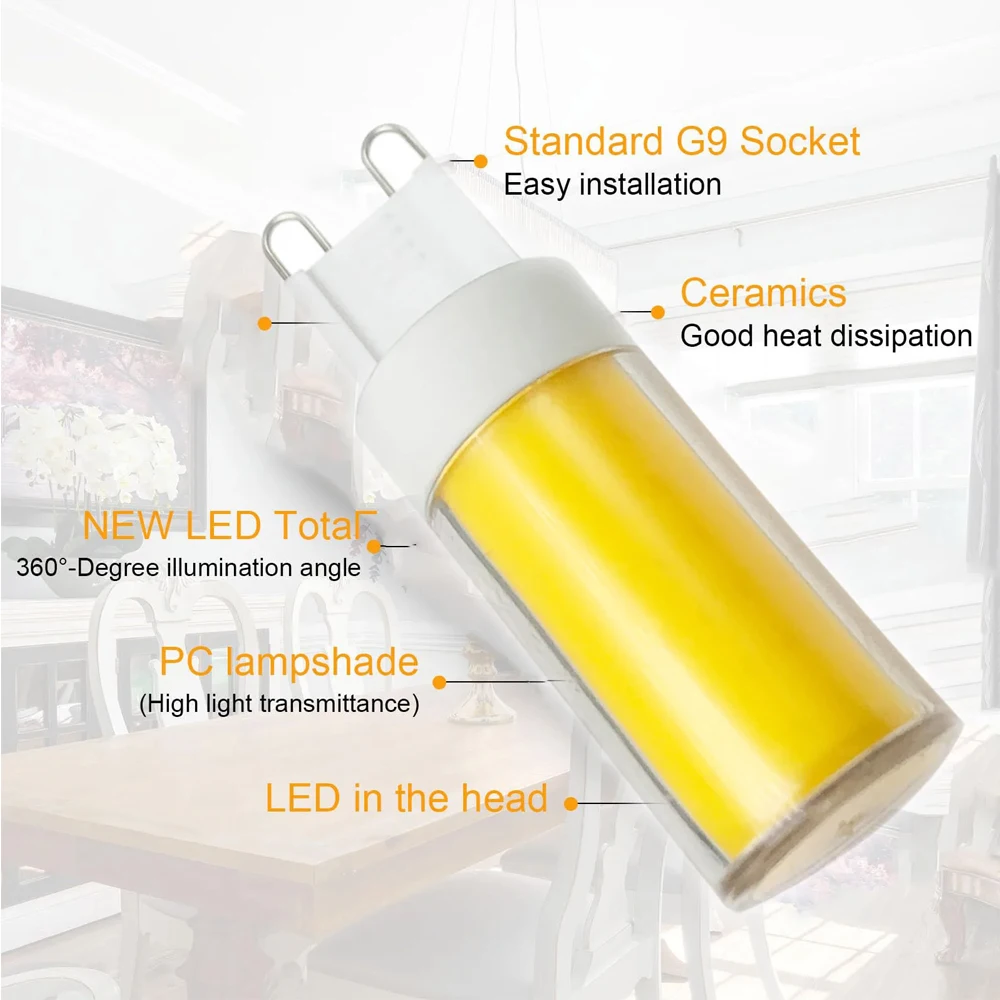 Dimmable G9 LED COB Corn Bulb AC 110V-130V 5W 7W LED Corn Light Cool/Warm White Deep Dimming No Flciker LED Lamp