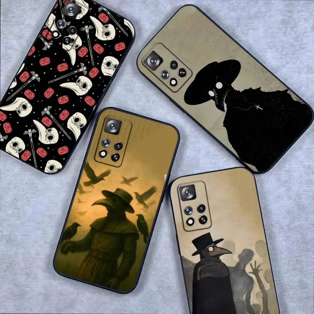 

Plague Doctor Phone Case For Samsung S 25,24,23,22,30,21,10,9,Ultra,Plus,Lite,FE,4,5G Black Soft Case