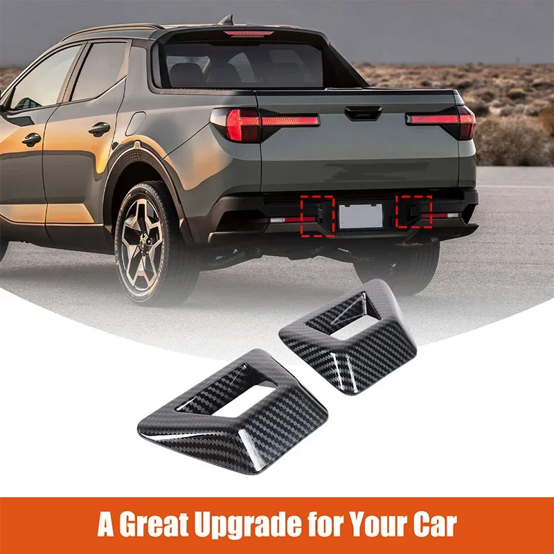 

For Hyundai Santa Cruz 2022+ ABS Carbon Fiber Style Car Rear Fog Light Frame Decorative Cover Exterior Modification Accessories