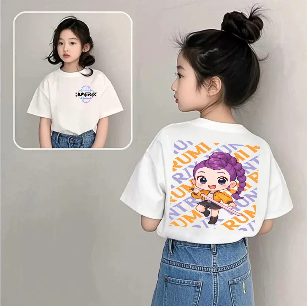 

Cute Blue Tiger Pattern Kids T-Shirt with KPop Demon Hunters Inspired Design for Fashionable Little Ones